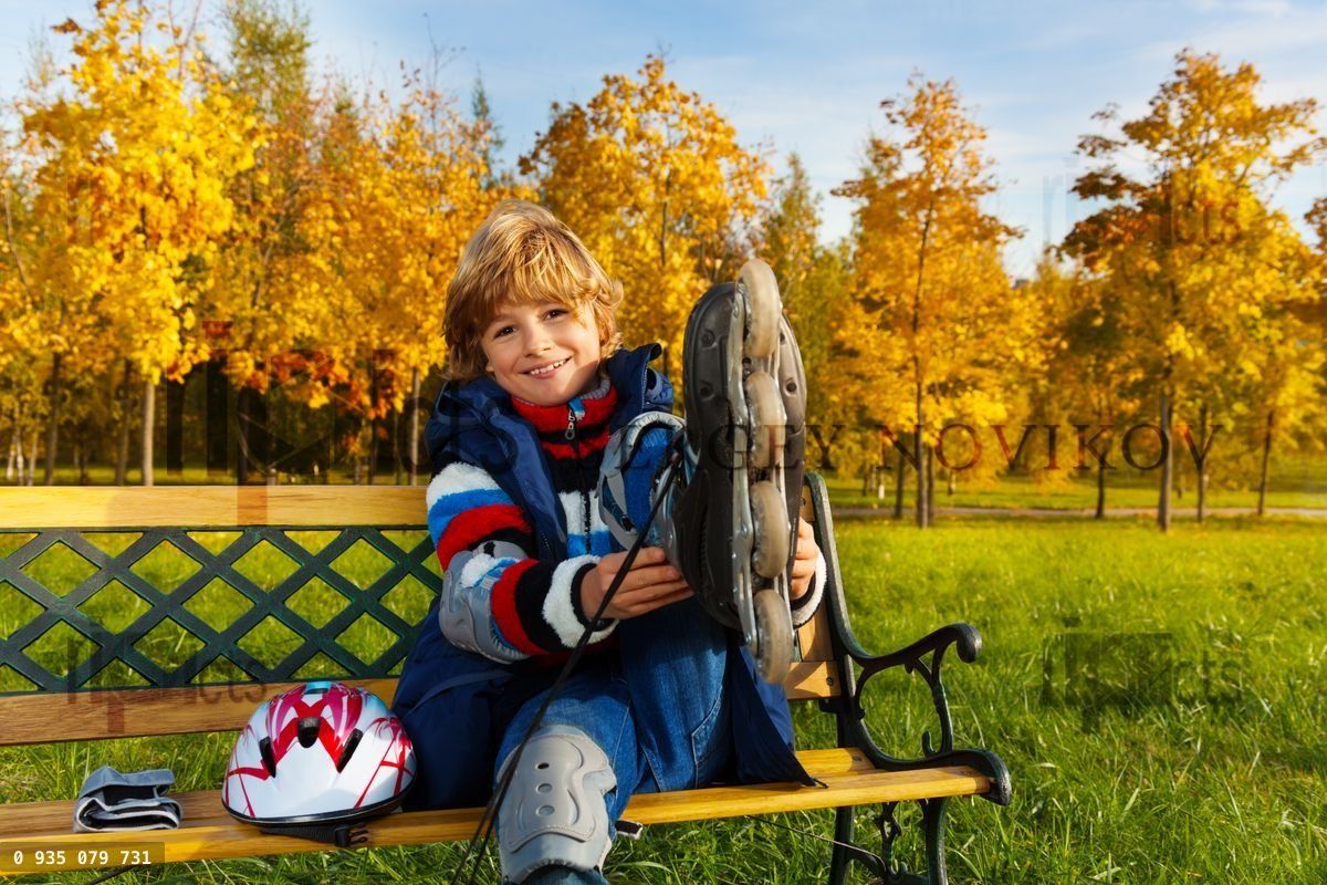 Getting ready for skating