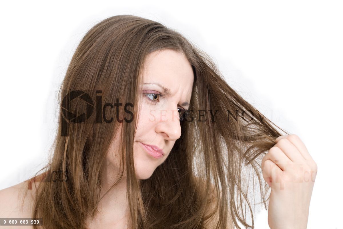 Woman dissatisfied with her hair