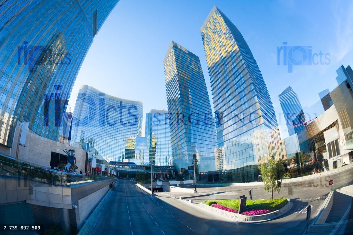 Business centre with skyscrapers, Las Vegas