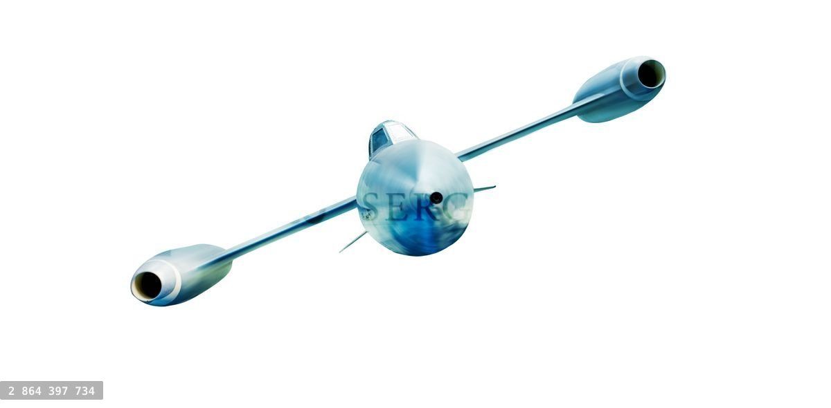 Futuristic supersonic jet airplane fly, isolated on white