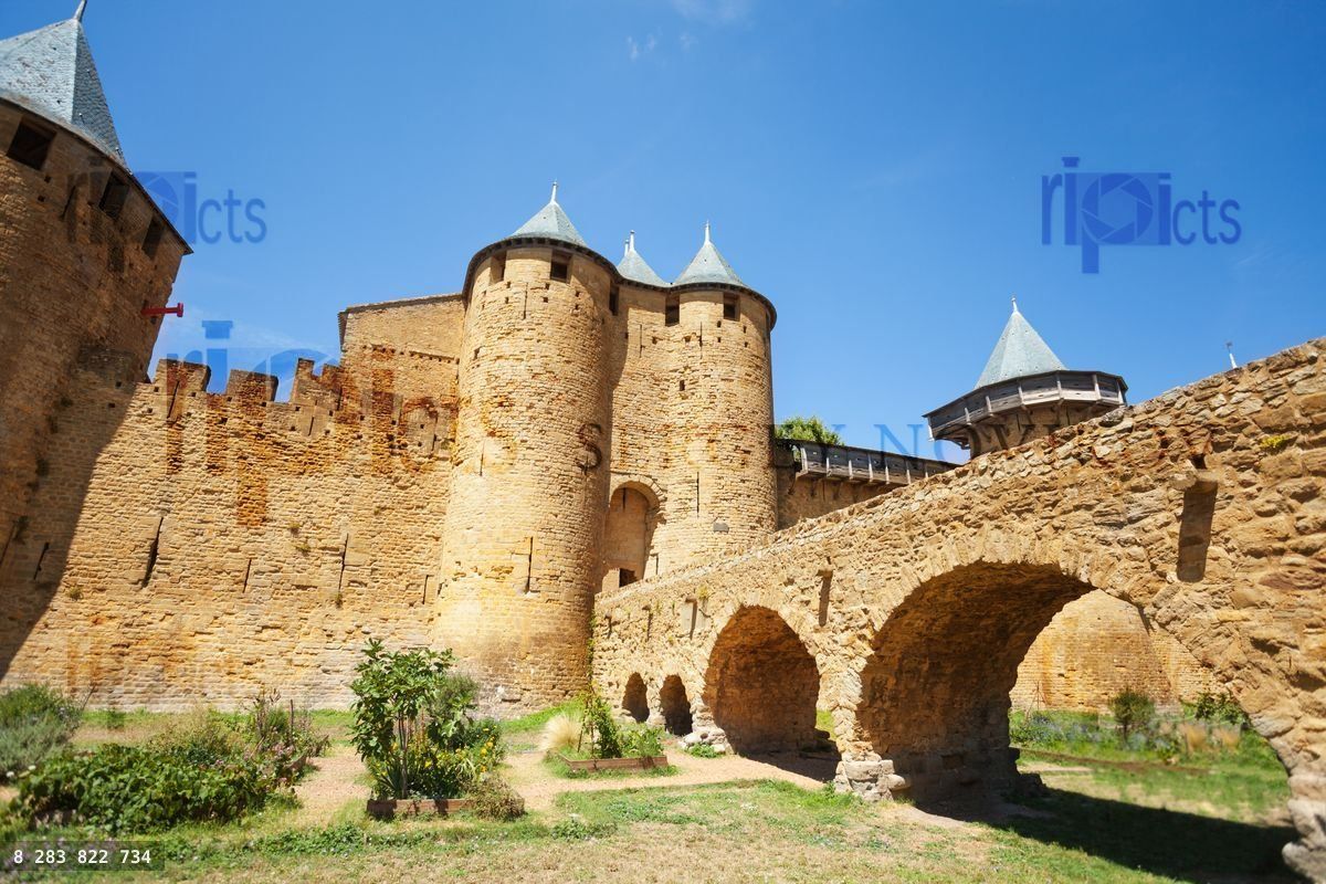 Front entrance of Count's Castle in Carcassonne