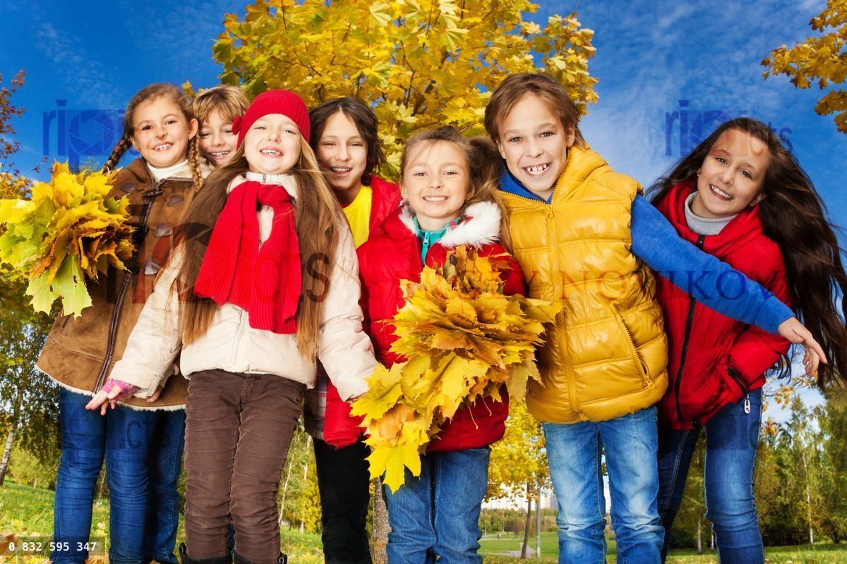 Friends in maple trees park
