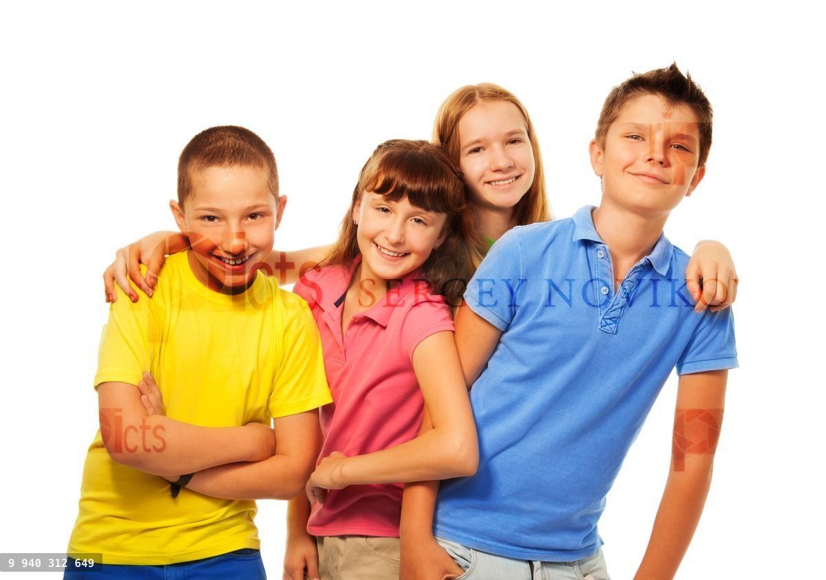 Four kids laughing