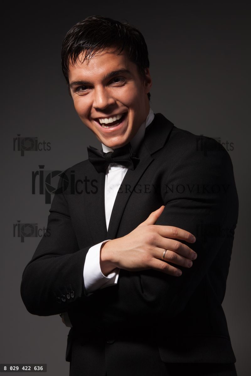 Confident business man laughing