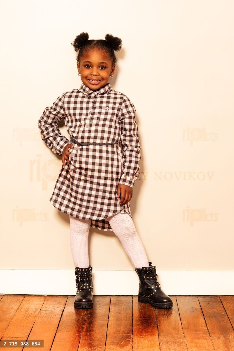 Full height portrait of beautiful small black girl