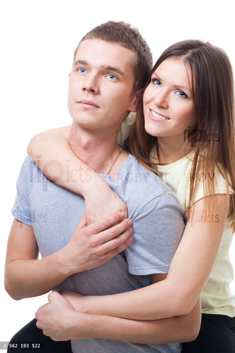 Young couple sit together