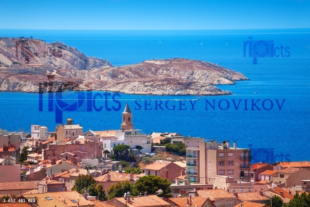 Beautiful view on Frioul Islands from Marseille