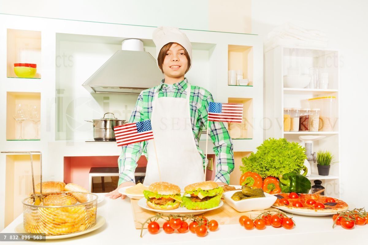 Young cook preparing traditional American menu