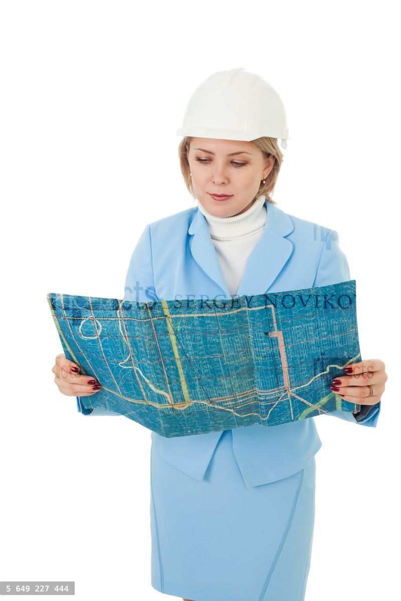 Woman engineer with plan