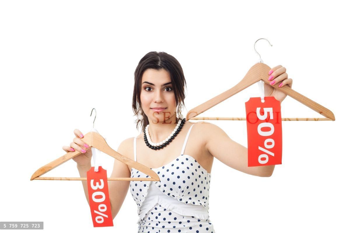 Woman surprised by sales