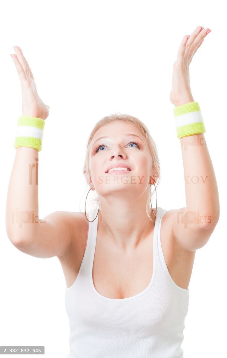 woman in sport wearing pray to win
