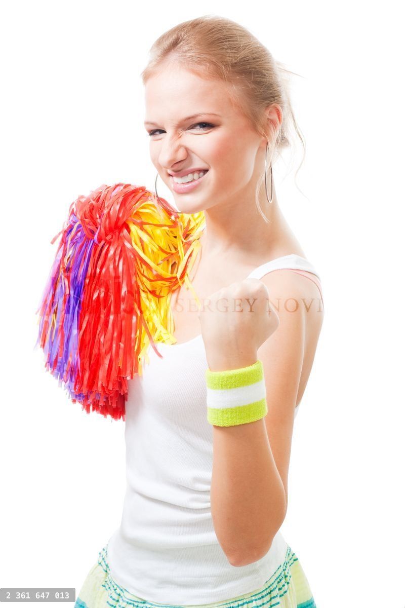 woman cheer leader of winning team
