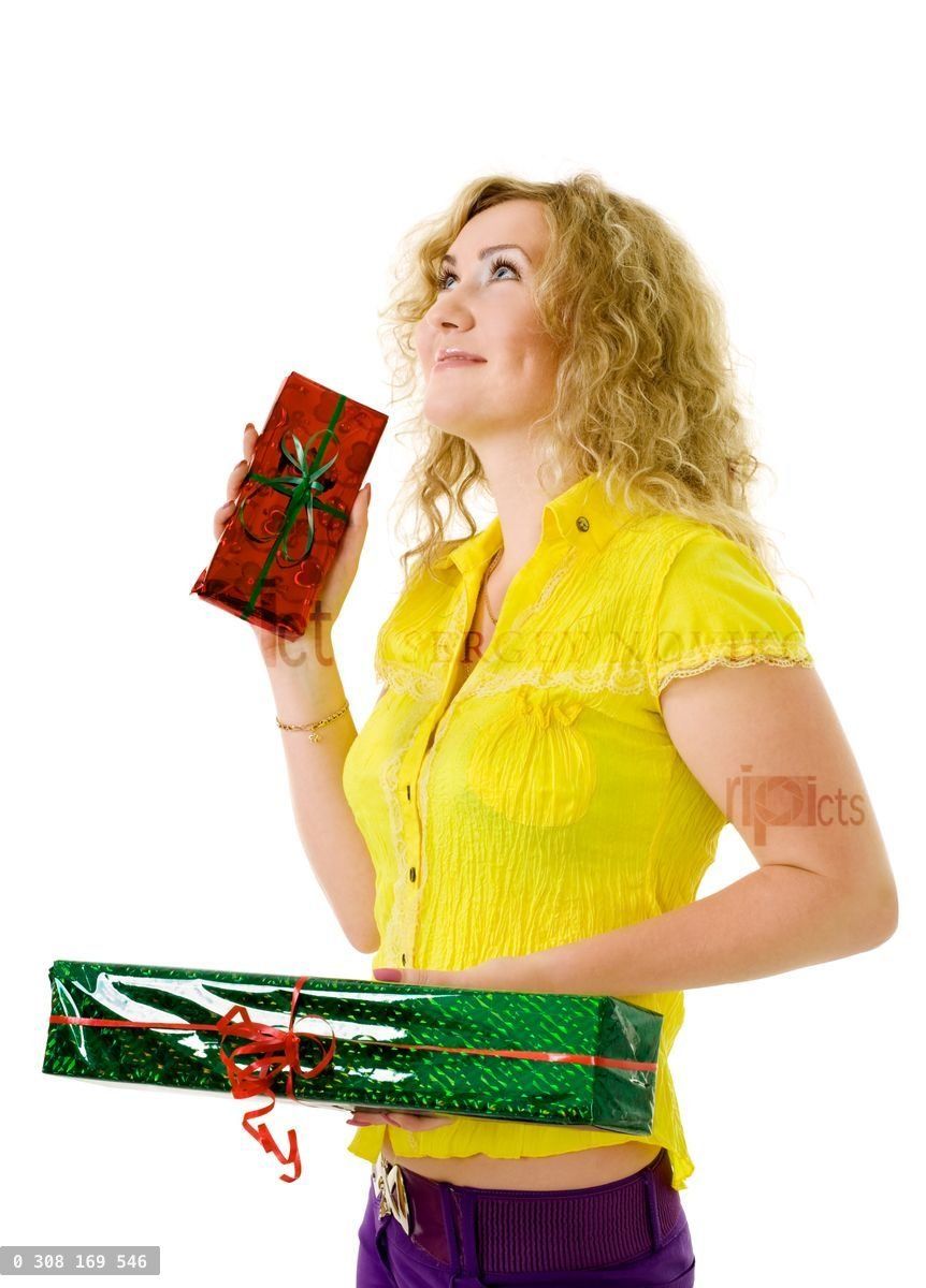 woman with presents