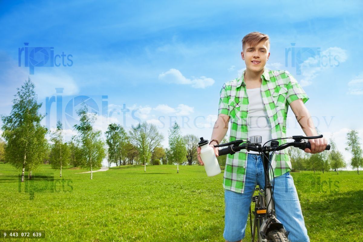 Young man biker