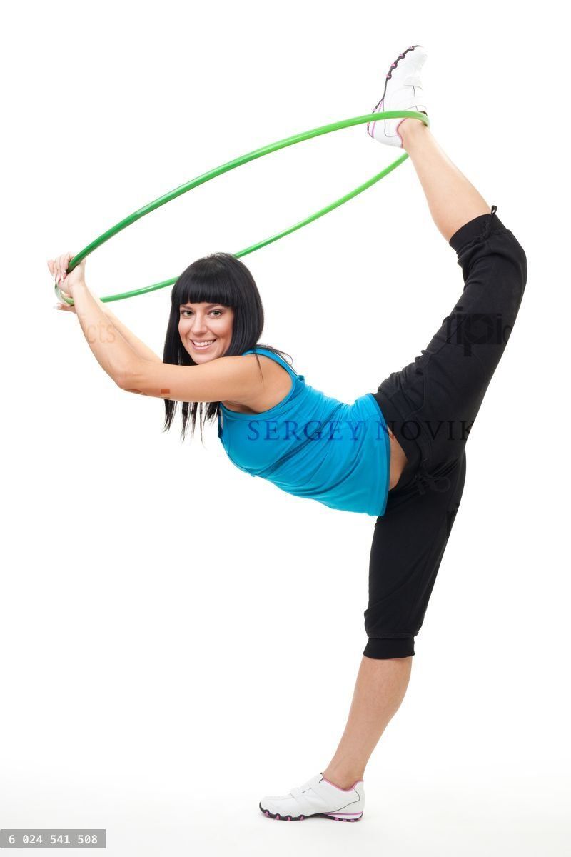 Woman exercise with hoop