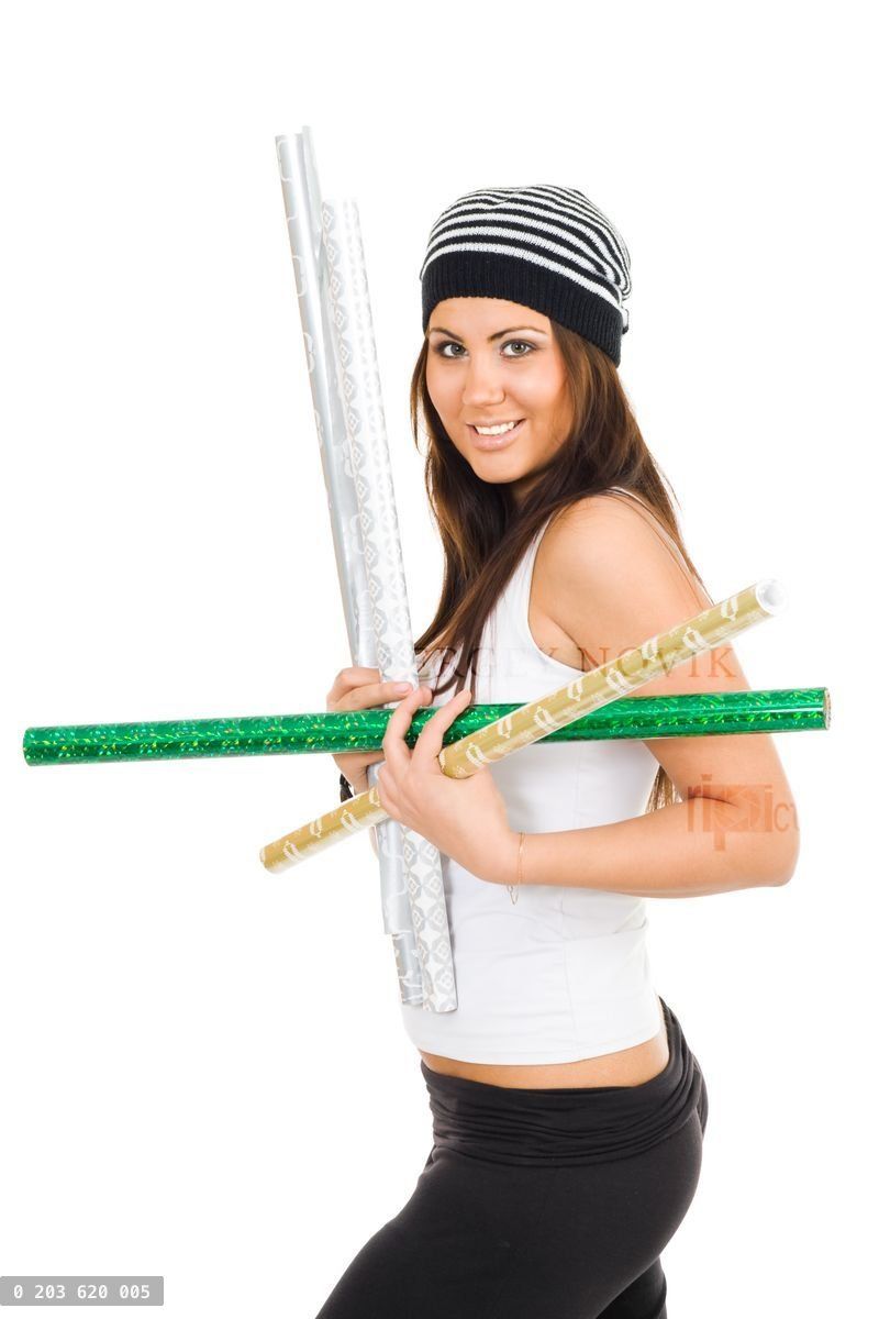Young woman carry wrapping pager