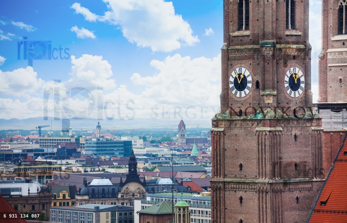 Frauenkirche clock in Munich, Bavaria, Germany