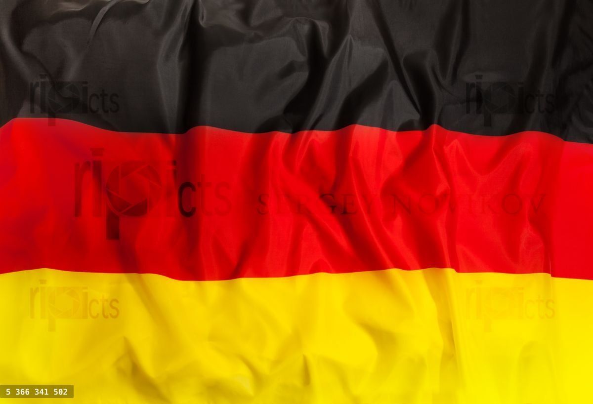 Germany national flag with waving fabric