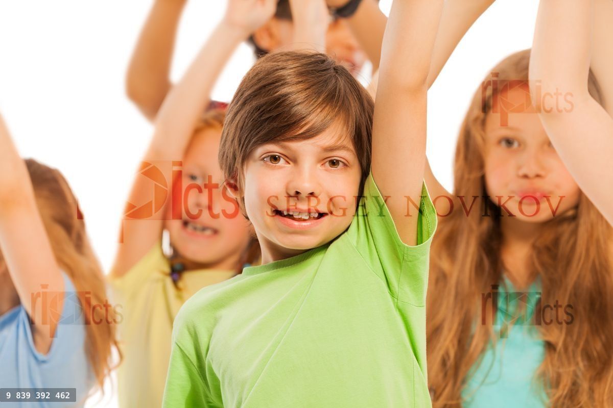 Kids cheering in the crowd