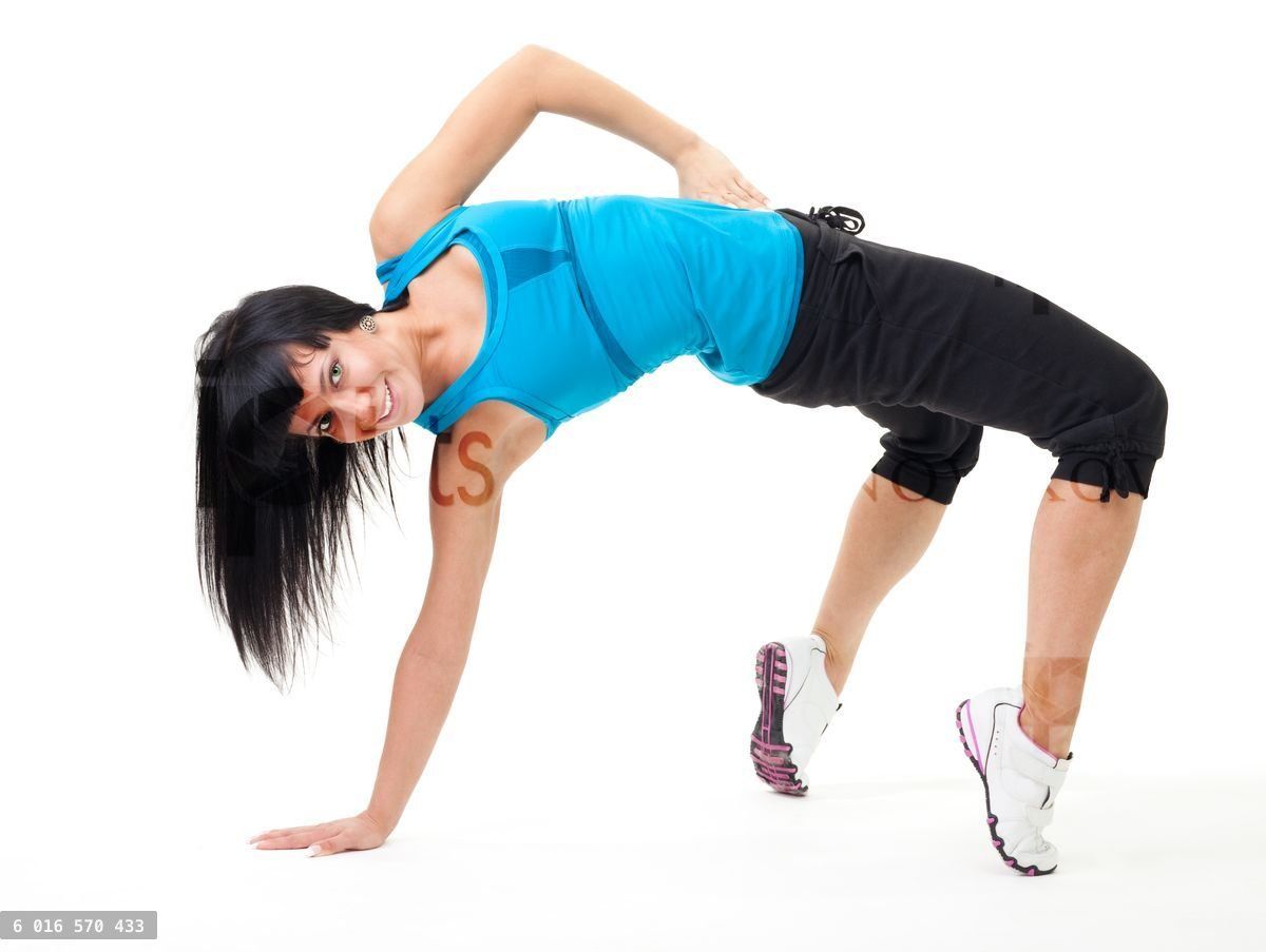 Woman make flexibility exercise