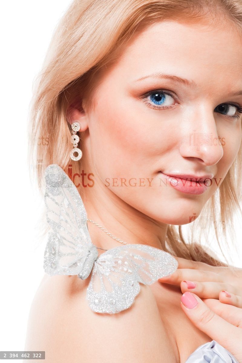 Woman with butterfly with lovely look