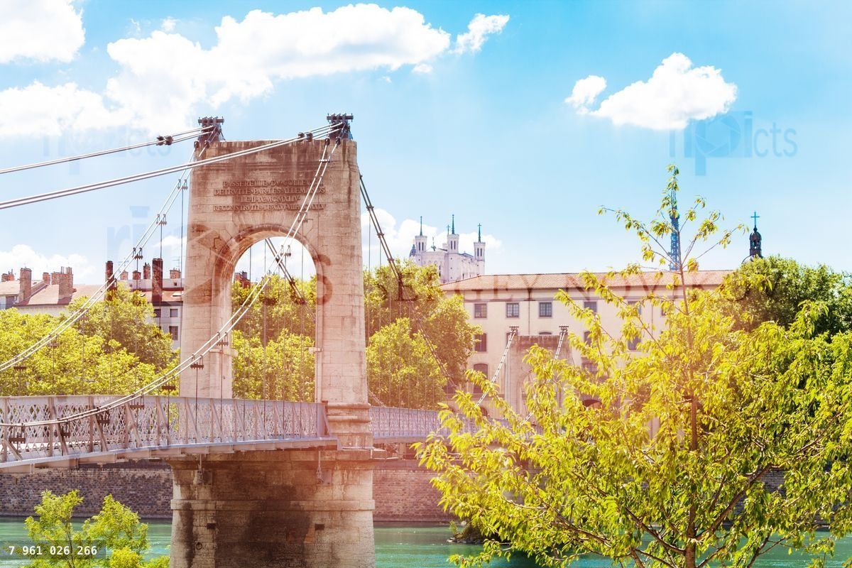 Gateway College footbridge across the Rhone river
