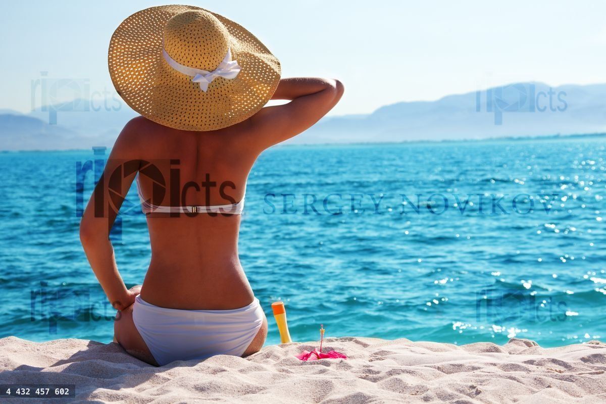 woman resting on the beach