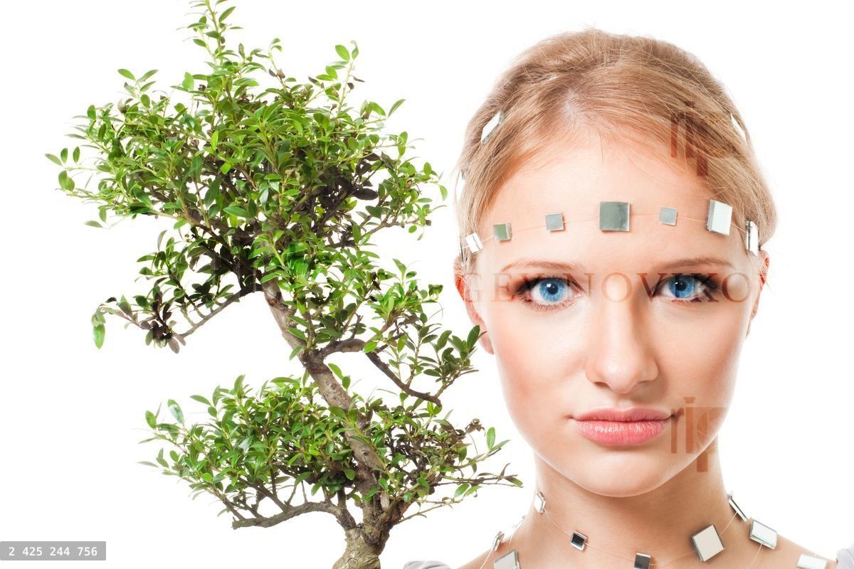 Futuristic green beauty