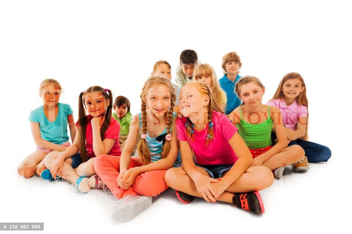 Funny girl standing on a ladder pointing