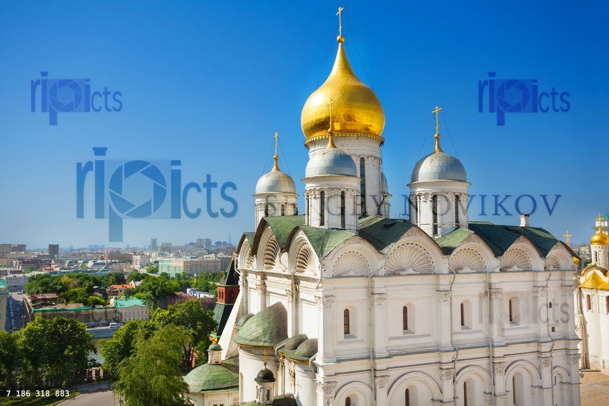 Cupola view of Patriarch's Palace, Moscow Kremlin
