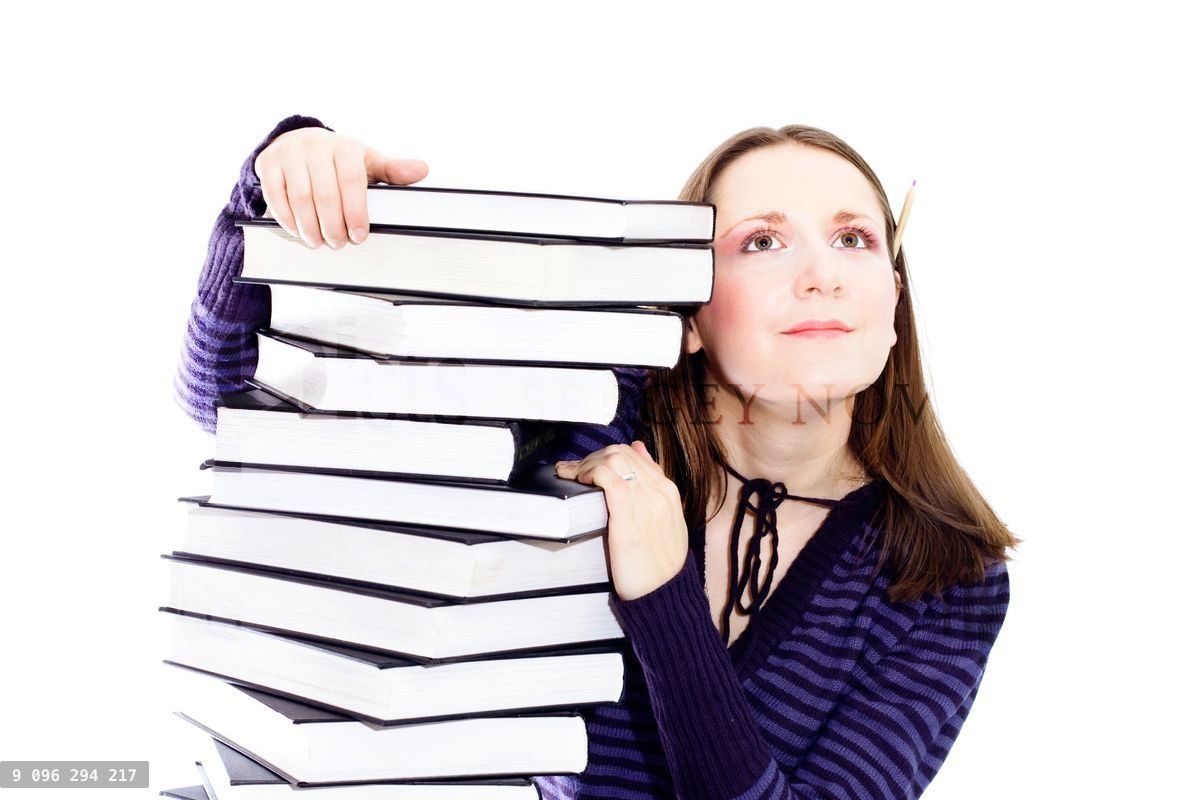 woman preperaing for exam
