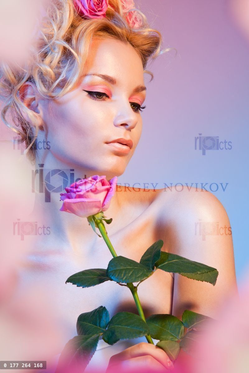 Beauty shoot of a woman with rose