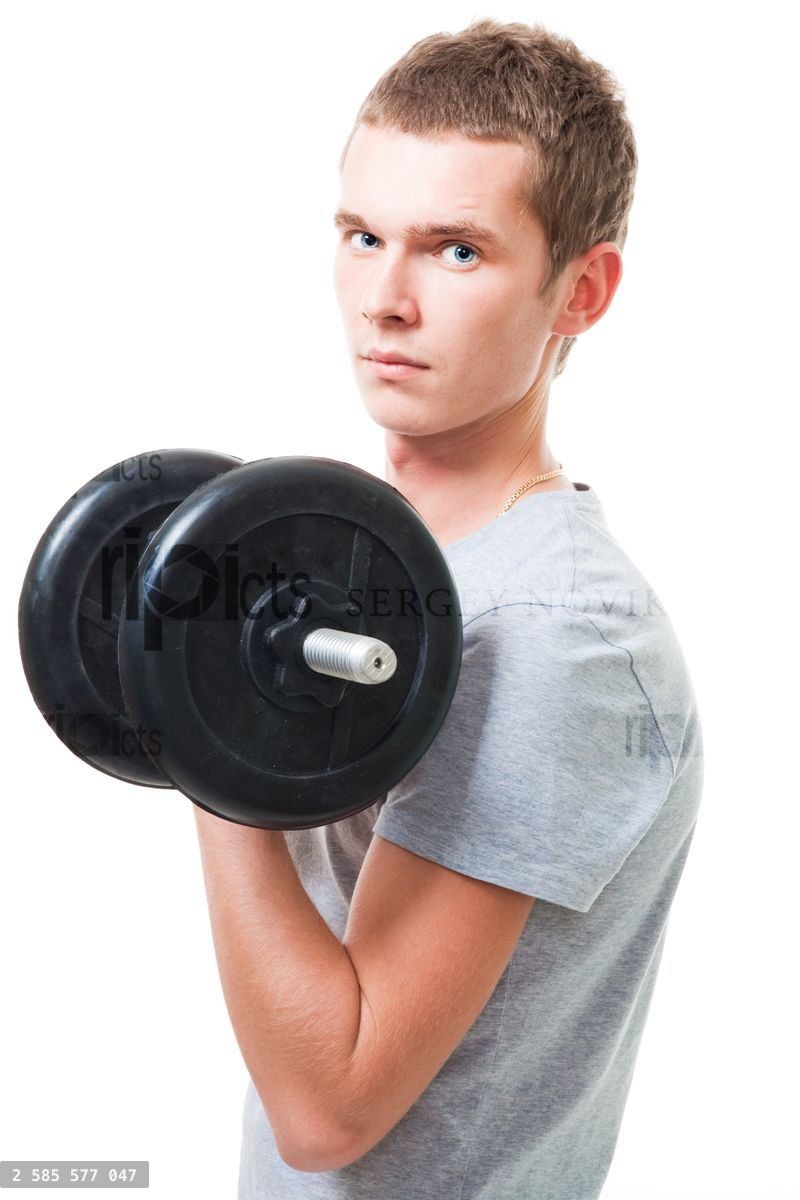 Young man workout