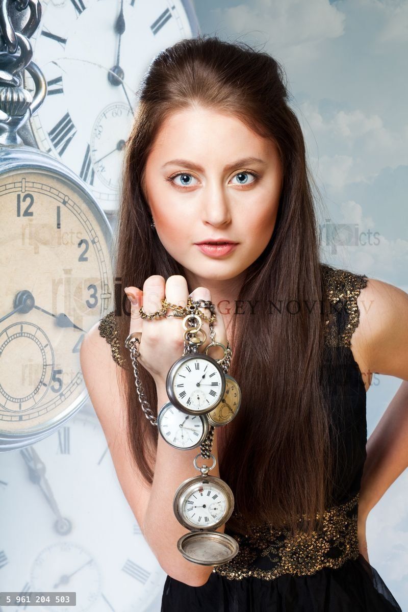 Woman with clock