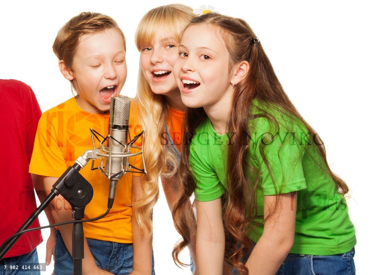 Boys and girls singing