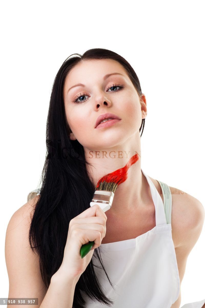 Woman tired from renovation and painting
