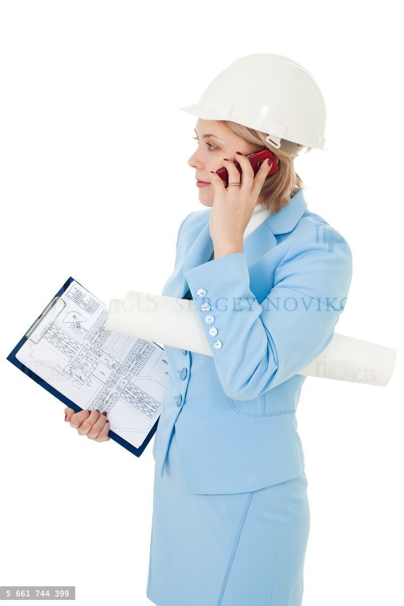 Busy business architect woman