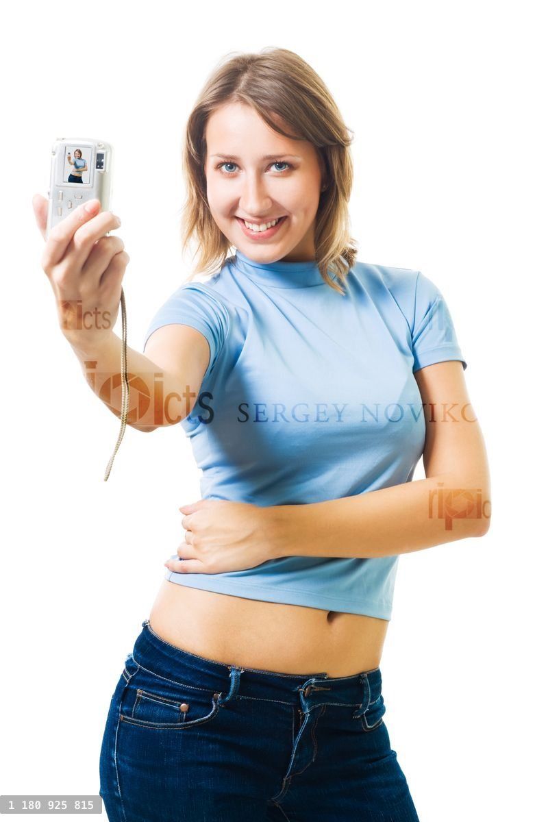 woman make self portrait