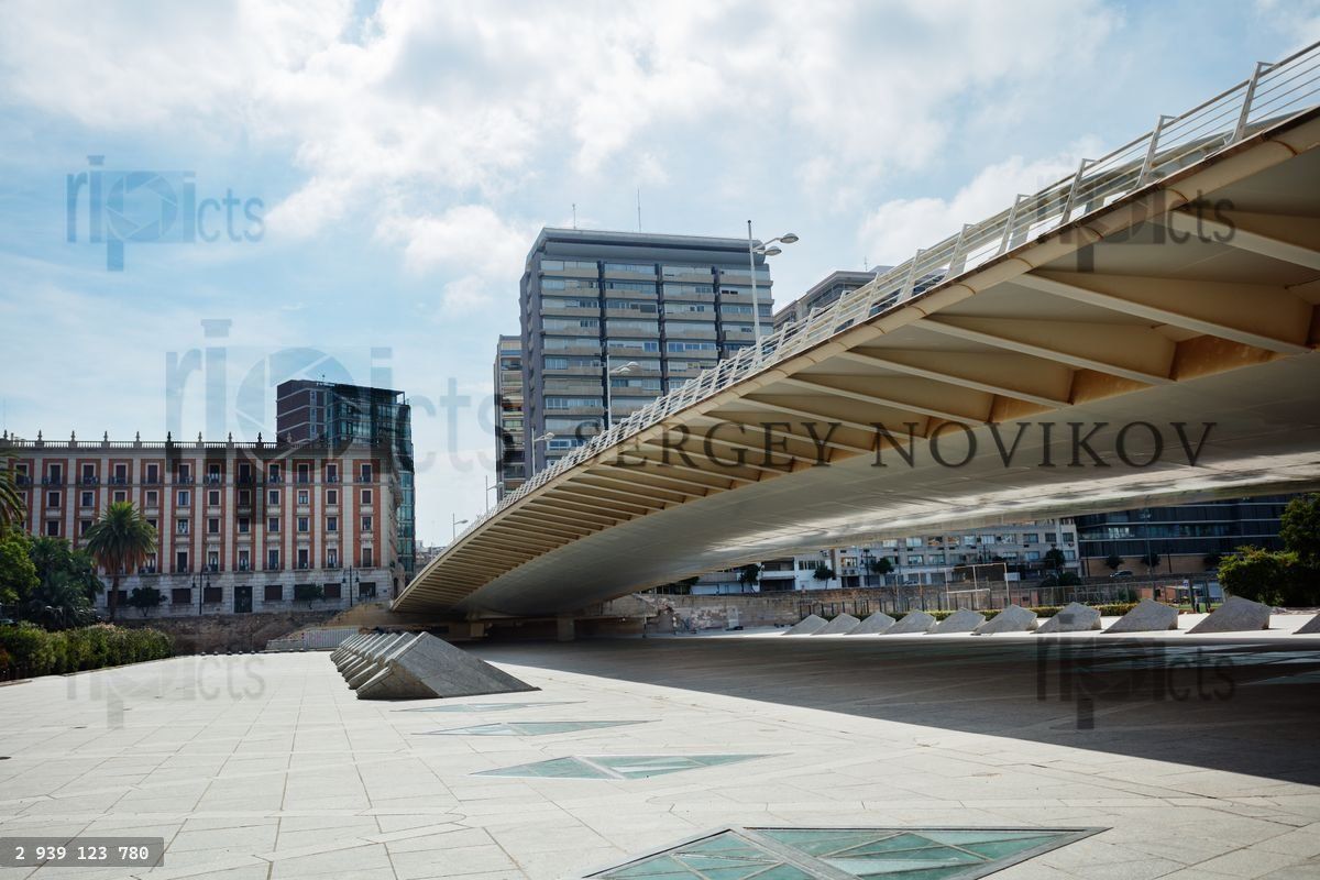 Bridge Pont de l'Exposicio near Alameda station, Valencia, Spain