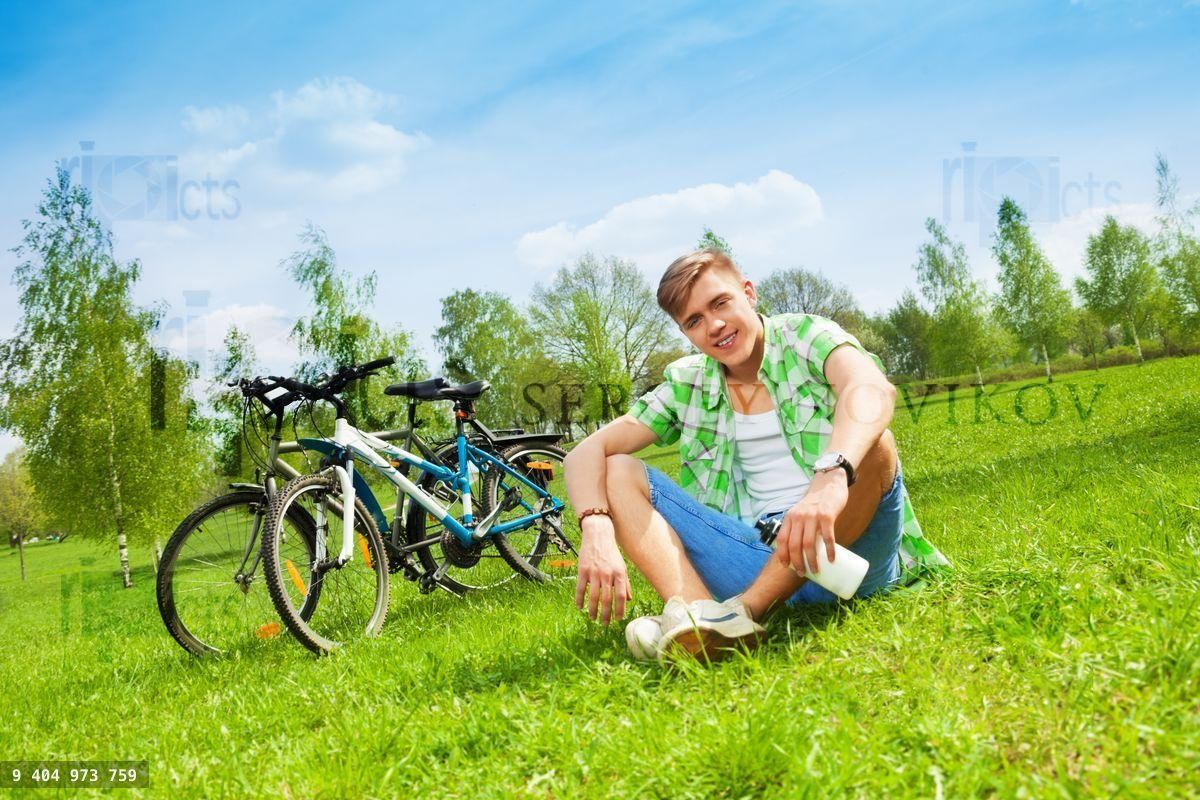 Young man biker