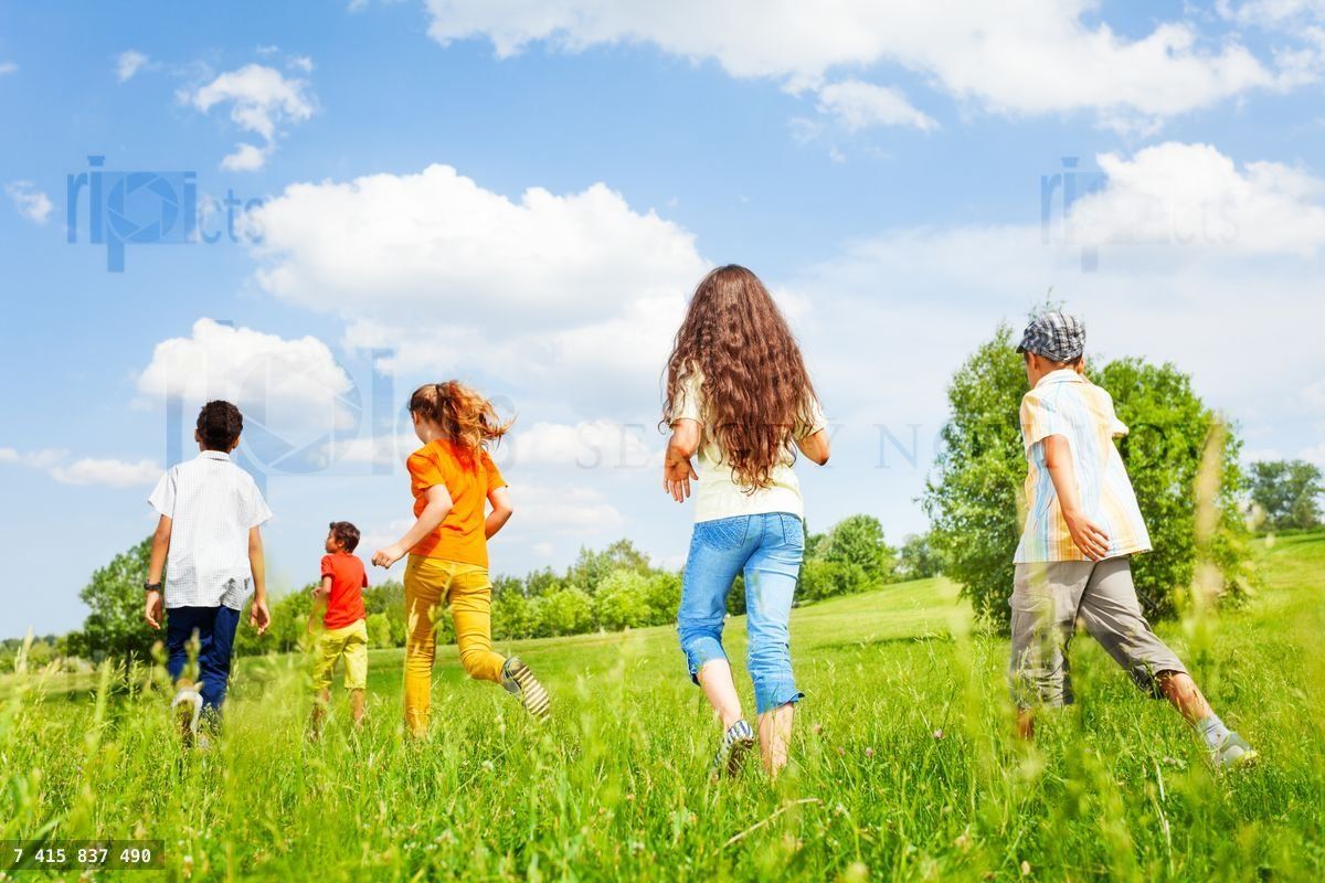 Children back running in other direction