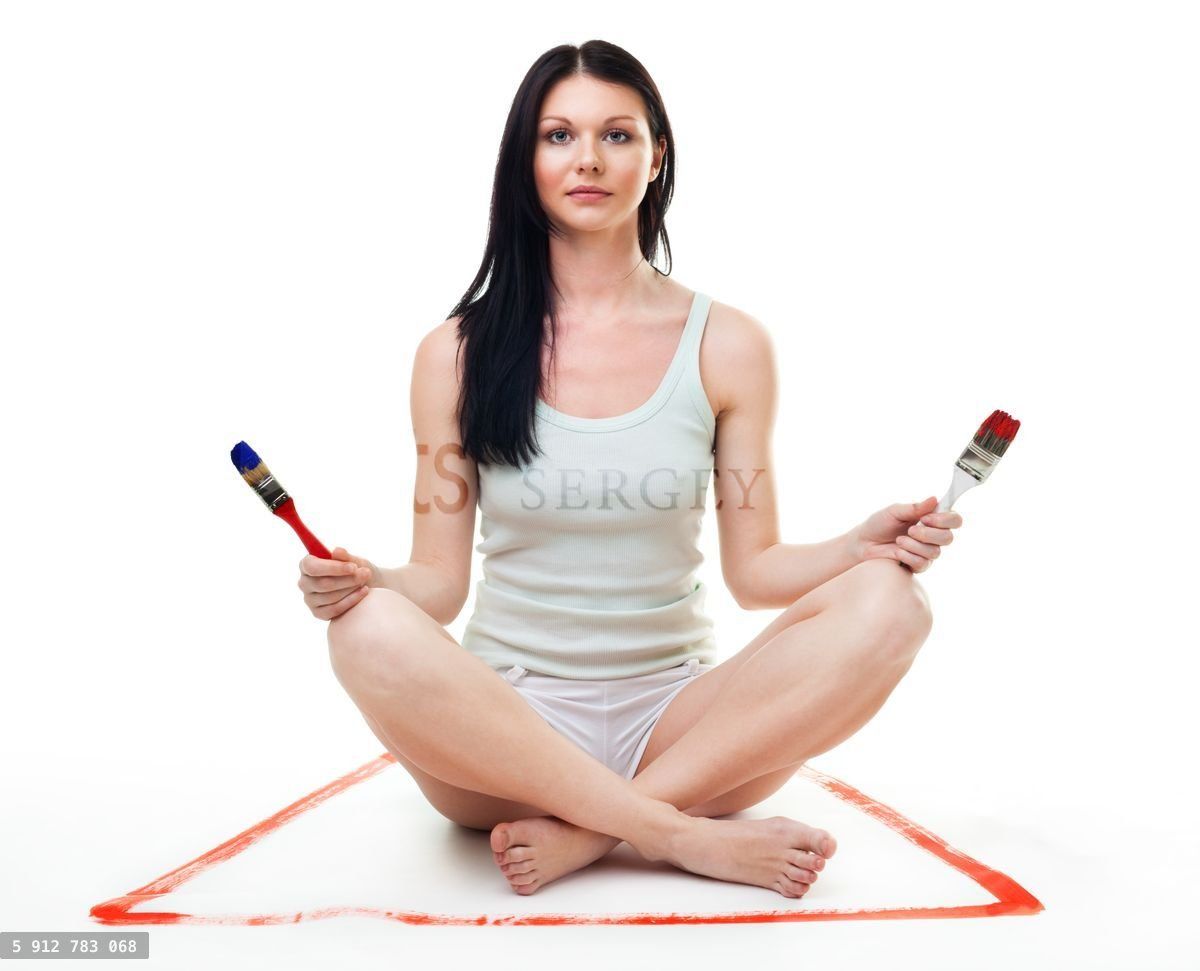 Woman relax from paint work