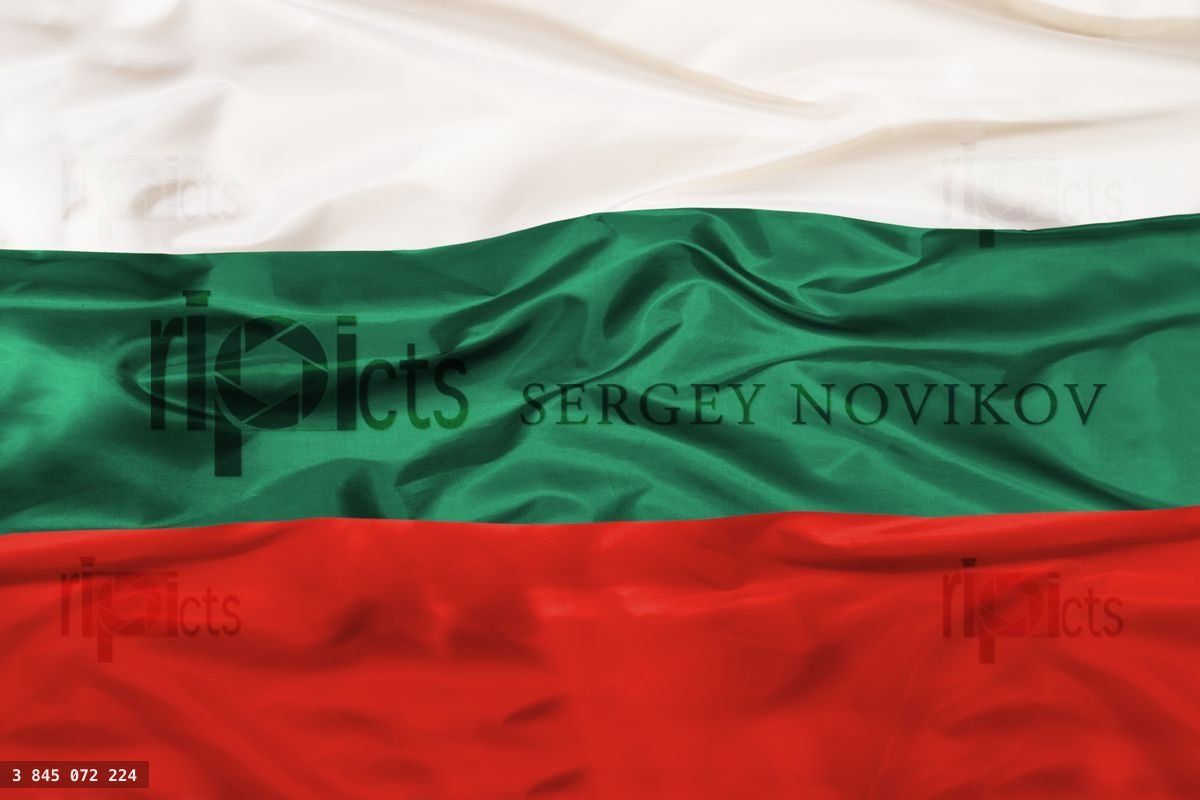 Bulgaria national flag with waving fabric