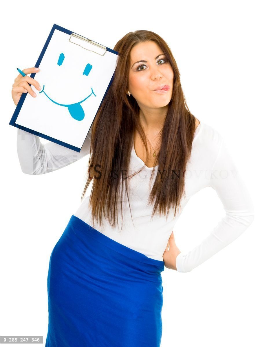 Funny young woman with smile