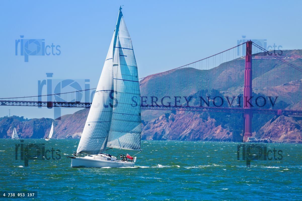 Yacht sailing at the San Francisco bay, USA