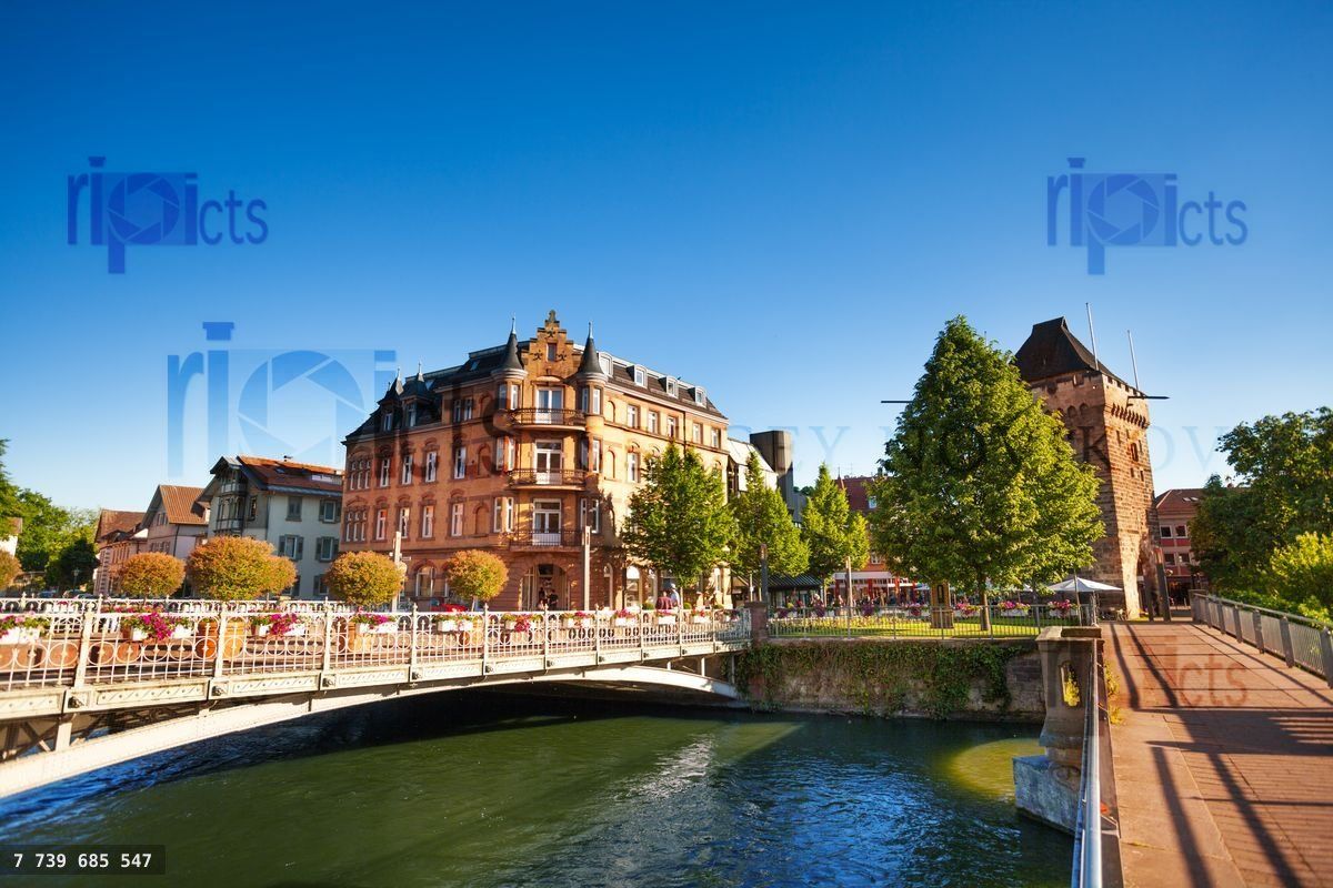 Bridges across Neckar river, Esslingen, Germany