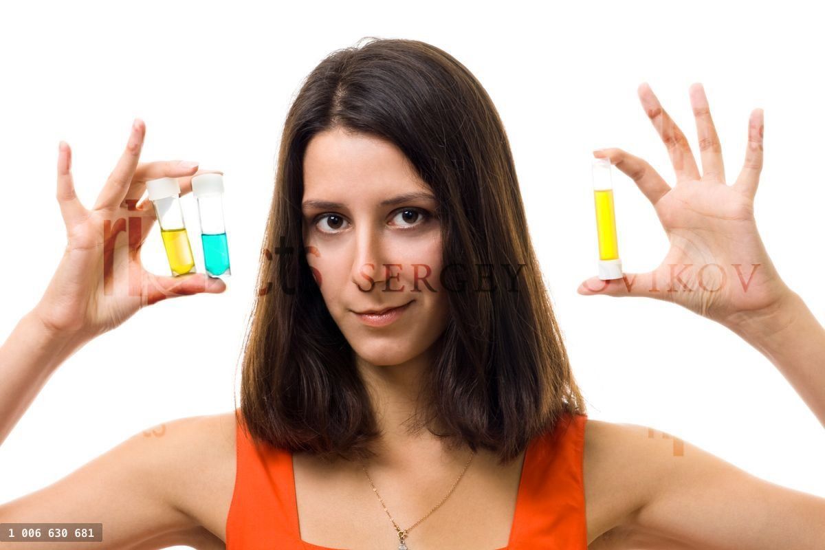 woman with test tubes