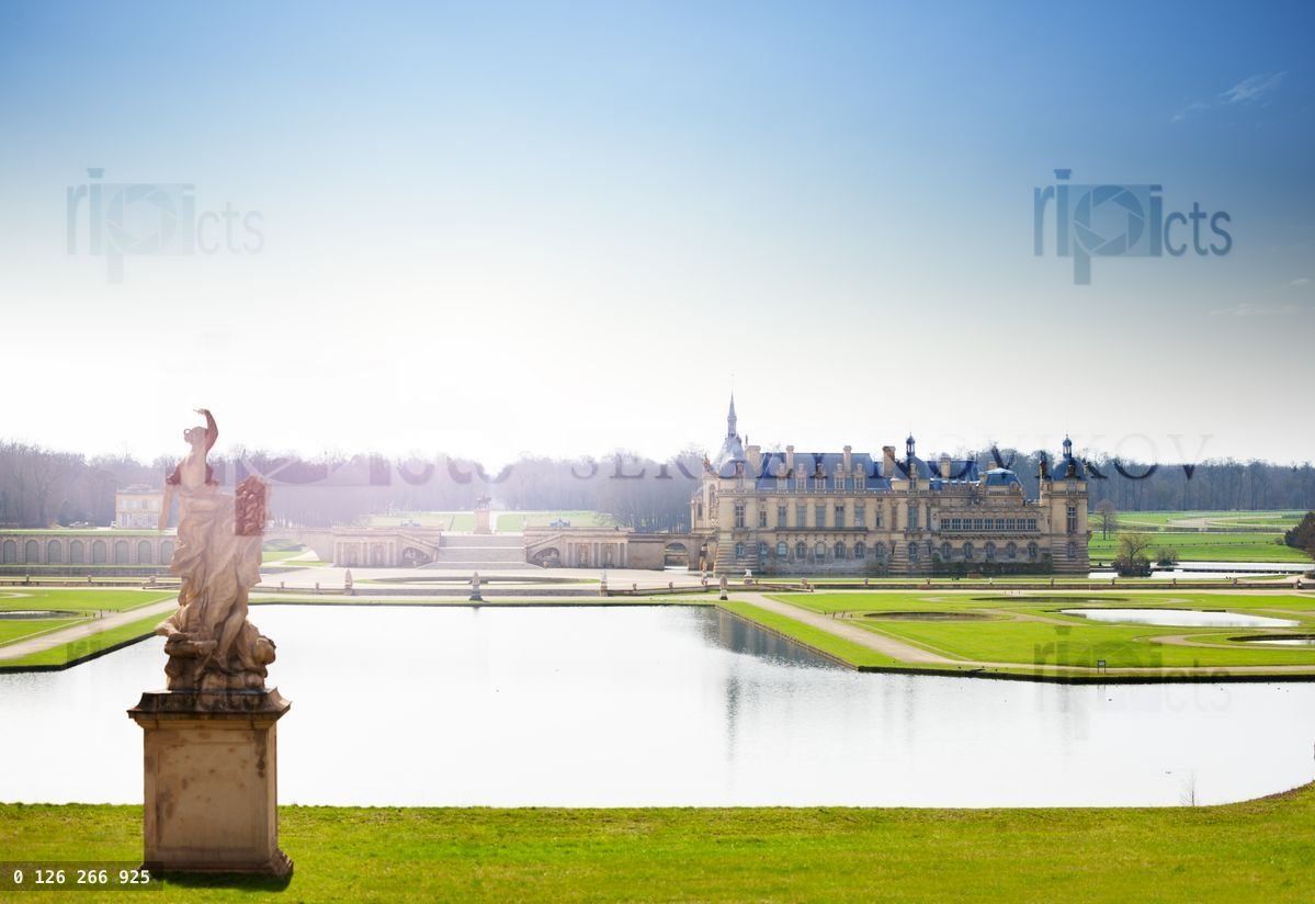 General view of the Château de Chantilly, France