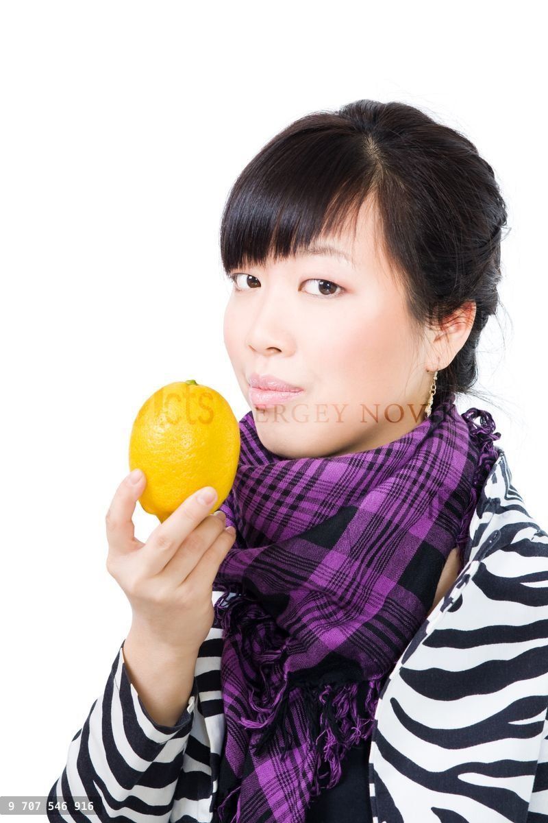 Woman with lemon