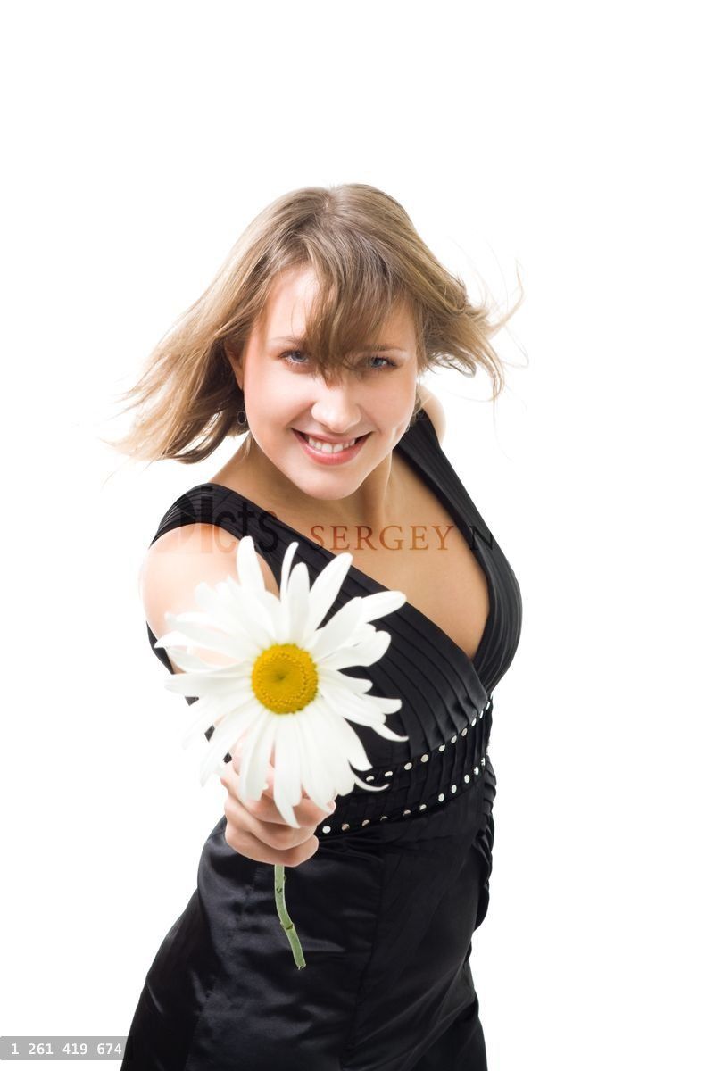 Woman with camomile